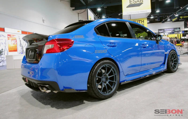 Seibon 15+ Subaru WRX/STI MB-Style Carbon Fiber Rear Lip - Side View
