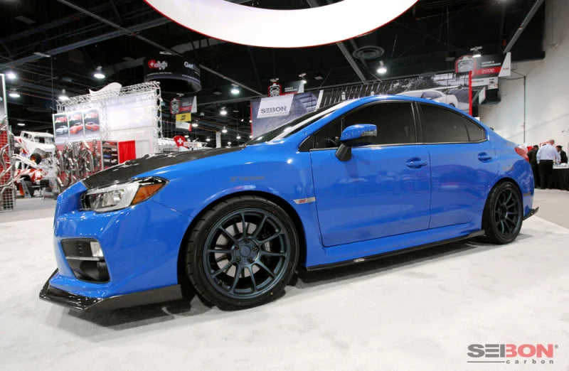 Seibon 15+ Subaru WRX/STI MB Style Carbon Fiber Side Skirts (Pair) - Back View