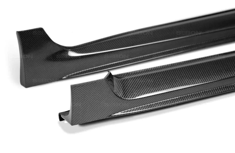 Seibon 15+ Subaru WRX/STI OEM Style Carbon Fiber Side Skirts (Pair) - Back View