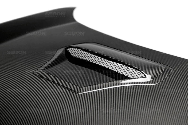 Seibon 16-17 Honda Civic TR Carbon Fiber Hood - Back View
