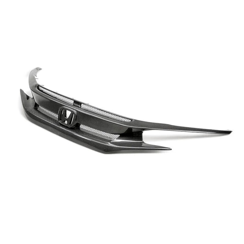 Seibon 16-18 Honda Civic OEM-Style Carbon Fiber Front Grill - Side View