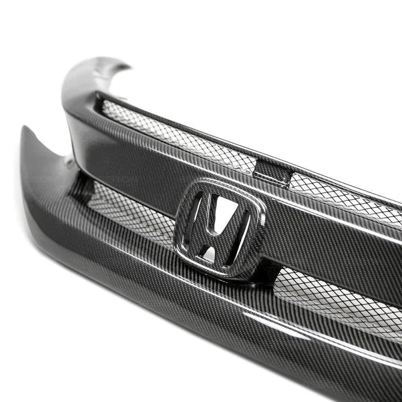 Seibon 16-18 Honda Civic OEM-Style Carbon Fiber Front Grill - Installation View