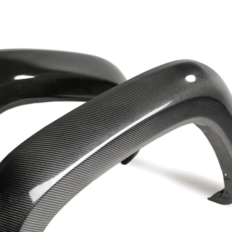Seibon 16-20 Toyota Tacoma Carbon Fiber Front Fender Flares (Pair) - Installation View