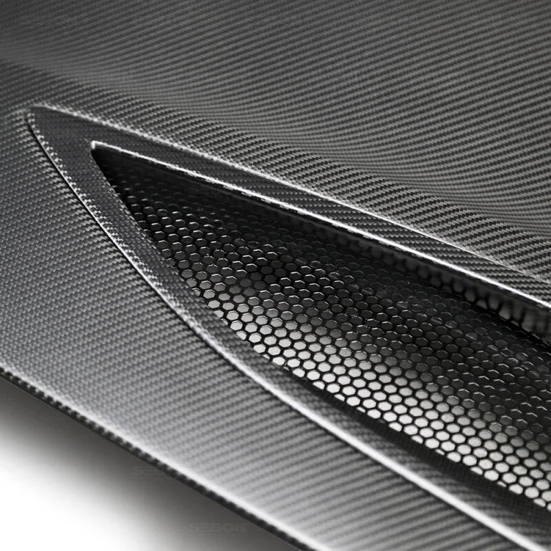 Seibon 17-18 Acura NSX OEM-style Dry Carbon Hood - Back View