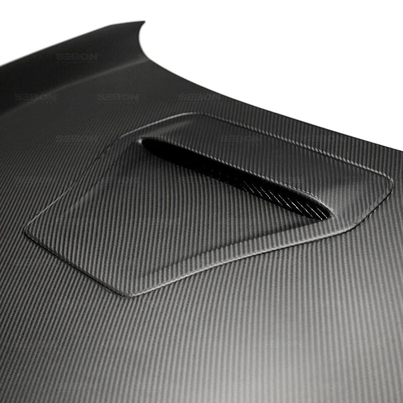 Seibon 17-18 Honda Civic Type-R OEM-Style Dry Carbon Fiber Hood - Installation View