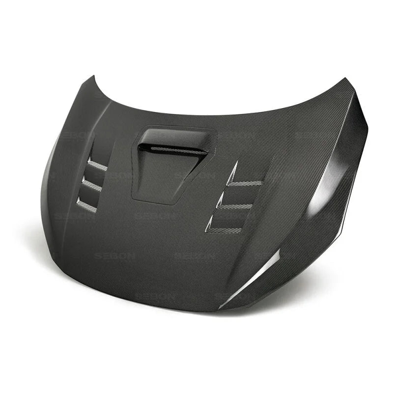 Seibon 17-18 Honda Civic Type-R TS-Style Carbon Fiber Hood - Side View