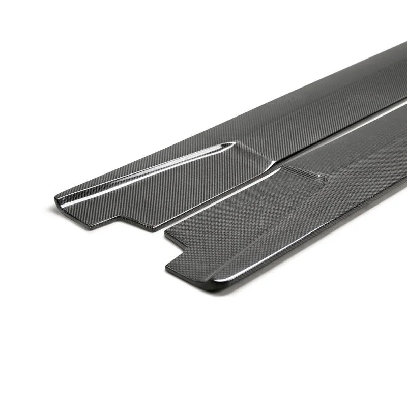 Seibon 17-19 Infiniti Q60 TB-Style Carbon Fiber Side Skirts - Back View