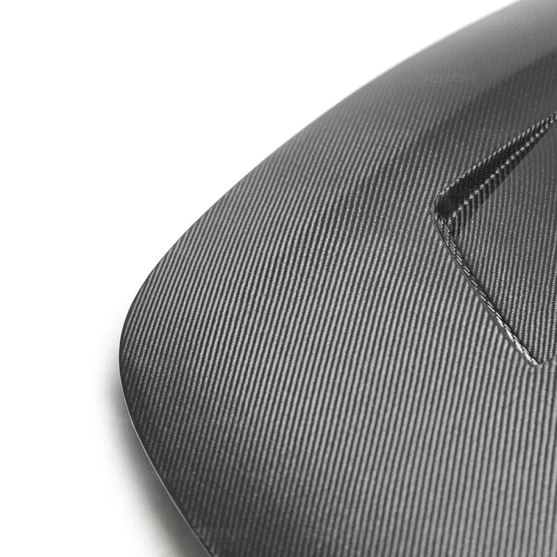 Seibon 18-19 Kia Stinger TS Carbon Fiber Hood - Back View