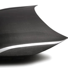Load image into Gallery viewer, Seibon 19-20 Toyota Corolla Hatchback OEM Carbon Fiber Hood - Installation View