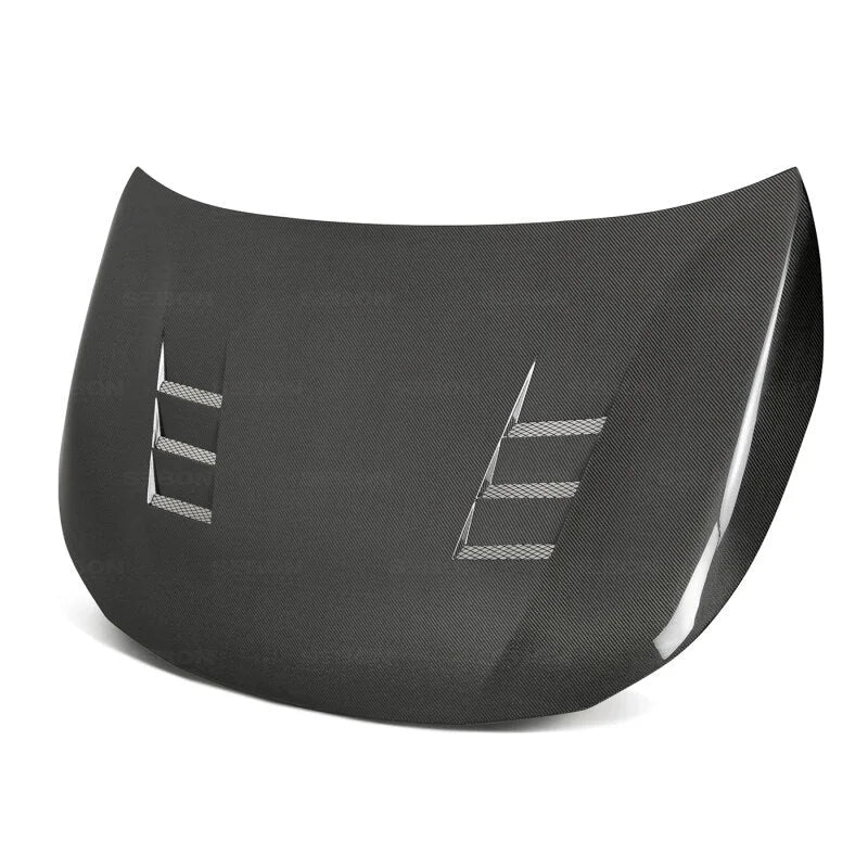 Seibon 19-20 Toyota Corolla Hatchback TS-Style Carbon Fiber Hood - Main Product View