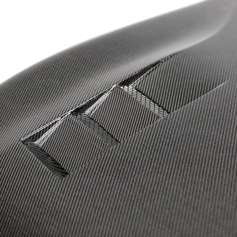 Seibon 19-20 Toyota Corolla Hatchback TS-Style Carbon Fiber Hood - Side View