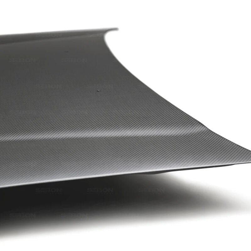 Seibon 1992-1995 Honda Civic Coupe OEM-Style Dry Carbon Fiber Hood - Installation View