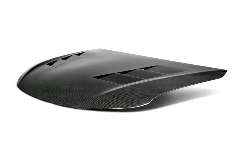 Seibon 2014 Scion TC OEM Carbon Fiber Hood - TS Style - Back View