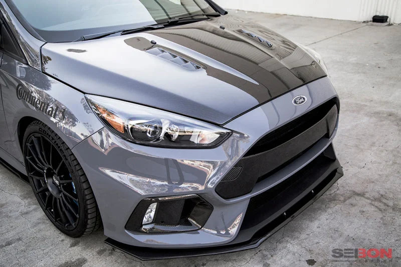 Seibon 2015-2016 Ford Focus RS Carbon Fiber Hood - Side View