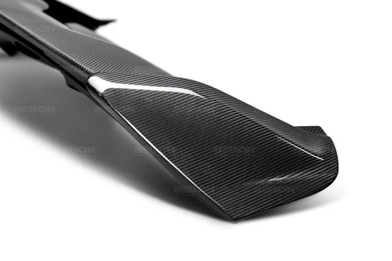 Seibon 2015-2017 Ford Focus ST/RS Hatchback Carbon Fiber Rear Spoiler (3rd Brake Light Not Included) - Side View