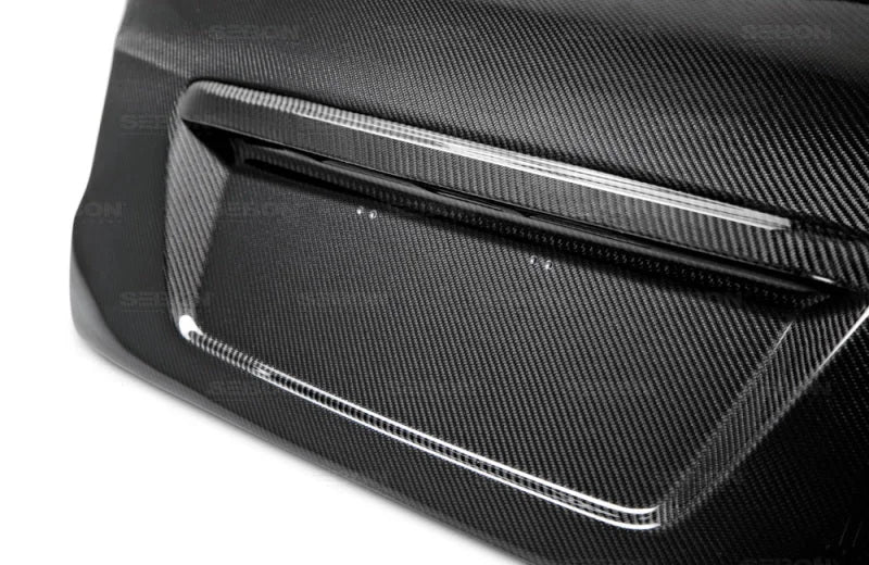 Seibon 2015+ Subaru Impreza WRX/STI C Style Carbon Fiber Trunk Lid - Side View