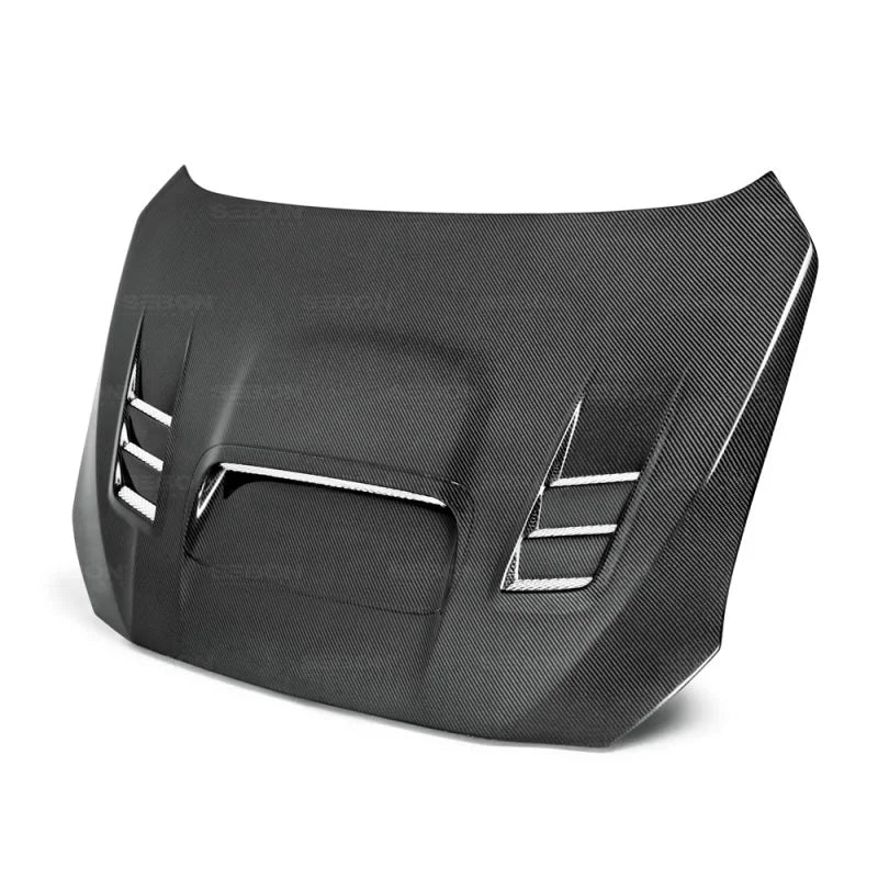 Seibon 2015 Subaru Impreza WRX/STI CW Style Carbon Fiber Hood - Side View