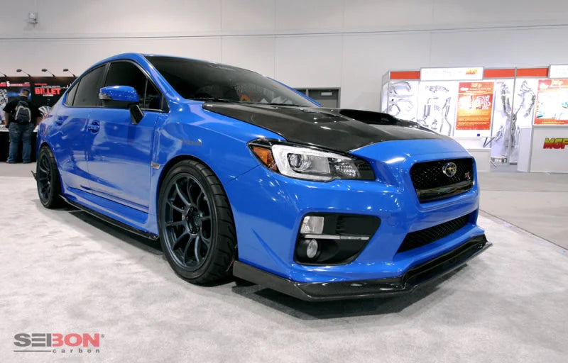 Seibon 2015+ Subaru STI/WRX MB3-Style Carbon Fiber Front Lip - Side View