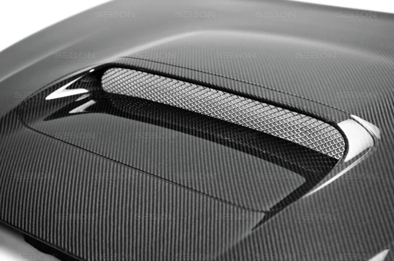 Seibon 2015 Subaru WRX/STI OEM Style Carbon Fiber Hood - Back View