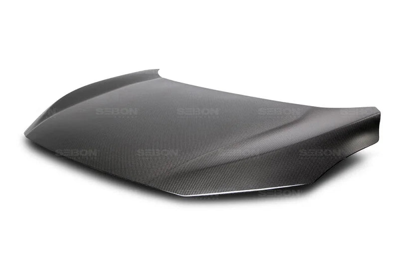 Seibon 2016-2017 Honda Civic Coupe/Sedan/Hatchback OEM Style Carbon Fiber Hood - Back View