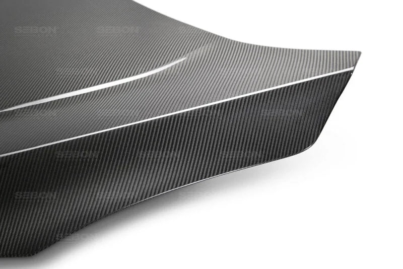 Seibon 2016-2017 Honda Civic Coupe/Sedan/Hatchback OEM Style Carbon Fiber Hood - Installation View