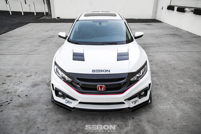 Seibon 2016-2018 Honda Civic Coupe/Sedan/Hatchback TS-Style Carbon Fiber Hood - Main Product View