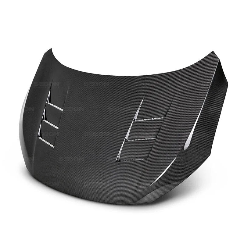 Seibon 2016-2018 Honda Civic Coupe/Sedan/Hatchback TS-Style Carbon Fiber Hood - Side View