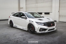 Load image into Gallery viewer, Seibon 2016-2018 Honda Civic Coupe/Sedan/Hatchback TS-Style Carbon Fiber Hood - Back View