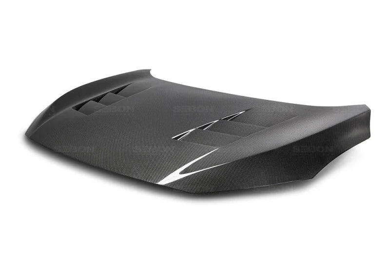 Seibon 2016-2018 Honda Civic Coupe/Sedan/Hatchback TS-Style Carbon Fiber Hood - Installation View