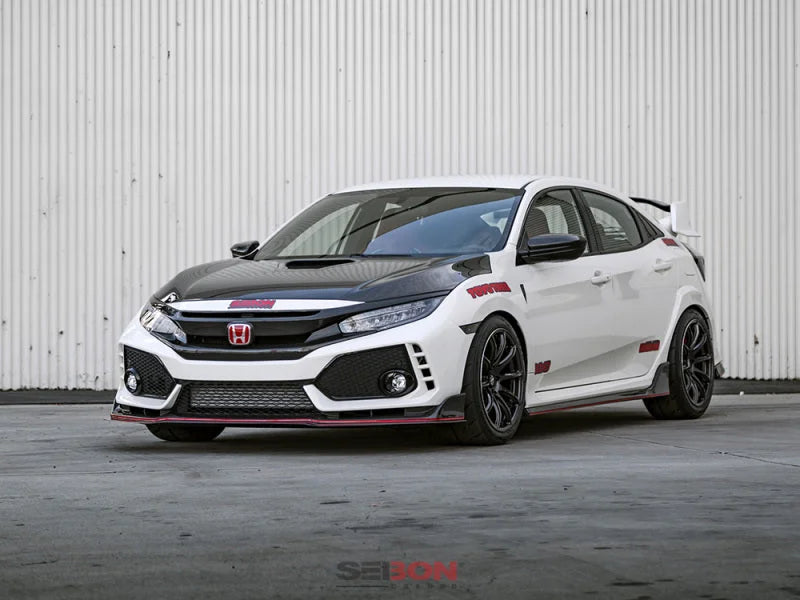 Seibon 2017 Honda Civic Type R OEM Carbon Fiber Hood - Back View