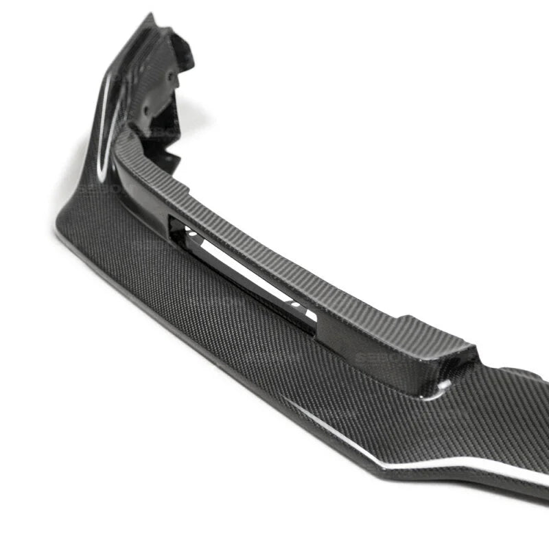 Seibon 2017 Honda Civic Type-R TA-Style Gloss Carbon Fiber Front Bumper Lip - Side View