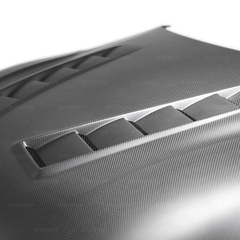 Seibon 2020 Toyota GR Supra TS-Style Dry Carbon Fiber Hood - Back View