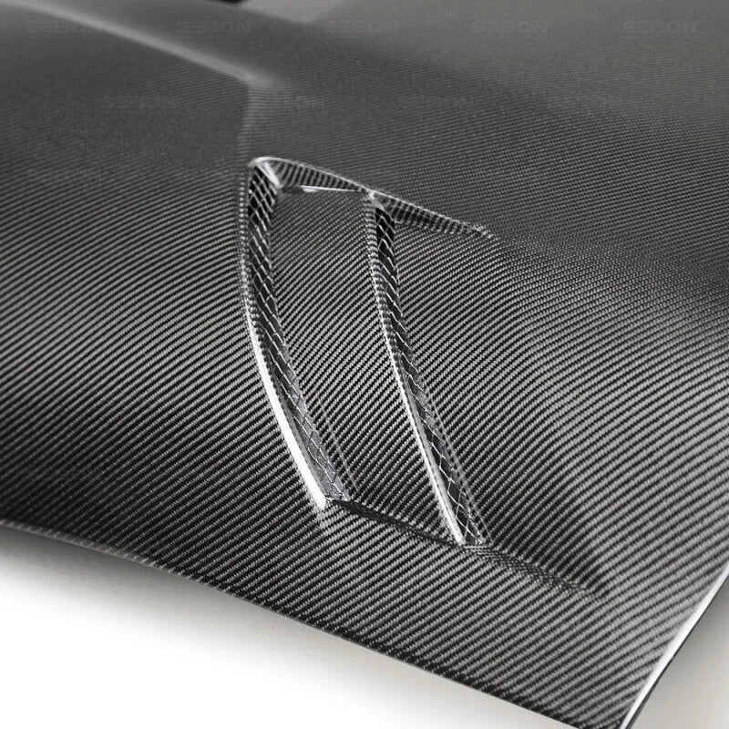Seibon 2020 Toyota GR Supra TSII-Style Double-Sided Carbon Fiber Hood - Back View
