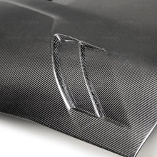 Load image into Gallery viewer, Seibon 2020 Toyota GR Supra TSII-Style Double-Sided Carbon Fiber Hood - Back View