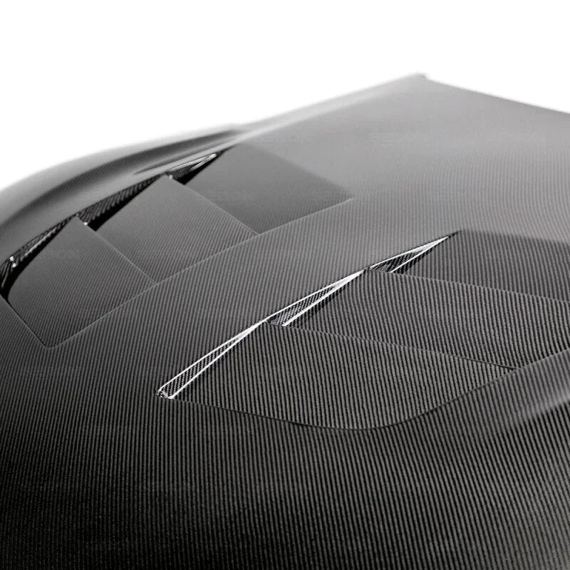 Seibon 2020 Toyota GR Supra TSII-Style Double-Sided Carbon Fiber Hood - Installation View