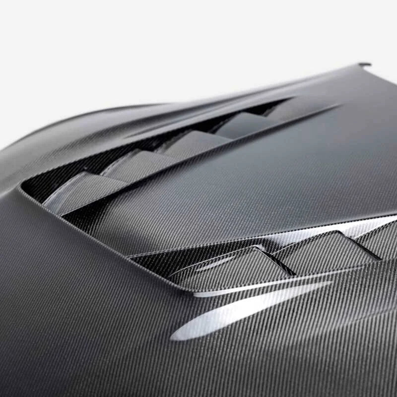 Seibon 2020+ Toyota GR Supra TV-Style Carbon Fiber Hood - Side View
