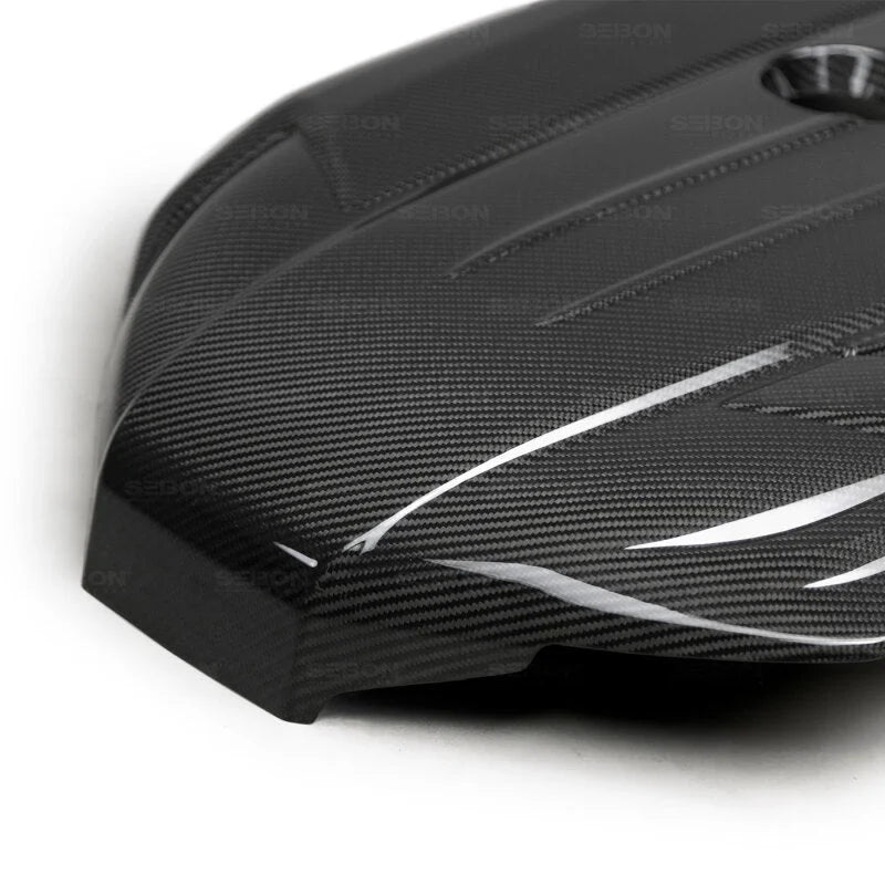Seibon 2020+ Toyota Supra (A90) Carbon Fiber Engine Cover - Side View