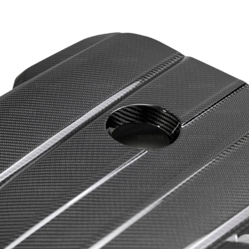Seibon 2020+ Toyota Supra (A90) Carbon Fiber Engine Cover - Back View