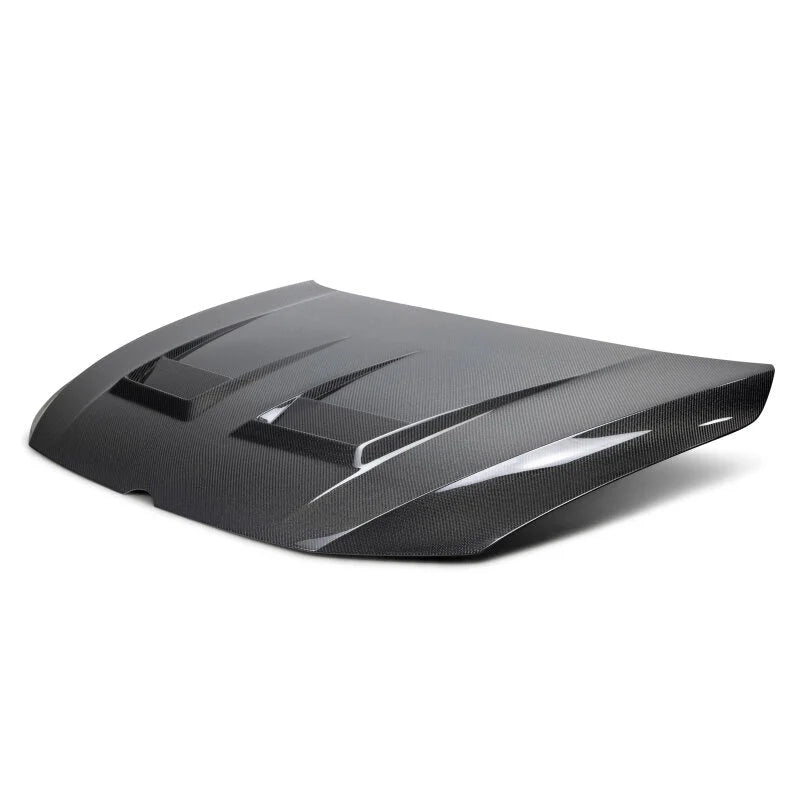 Seibon 2022-2023 Volkswagen Golf GTI/R DV-Style Carbon Fiber Hood - Side View