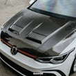 Load image into Gallery viewer, Seibon 2022-2023 Volkswagen Golf GTI/R DV-Style Carbon Fiber Hood - Installation View