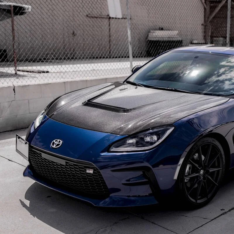 Seibon 2022 Toyota GR86 / Subaru BRZ VS-Style Carbon Fiber Hood - Back View