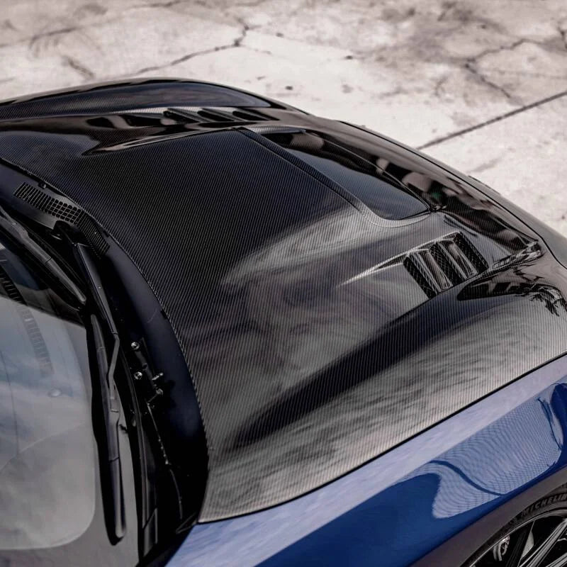 Seibon 2022 Toyota GR86/Subaru BRZ FA-Style Carbon Fiber Hood - Back View