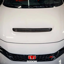 Load image into Gallery viewer, Seibon 2023 Honda Civic Type R Carbon Fiber Hood Scoop - Side View