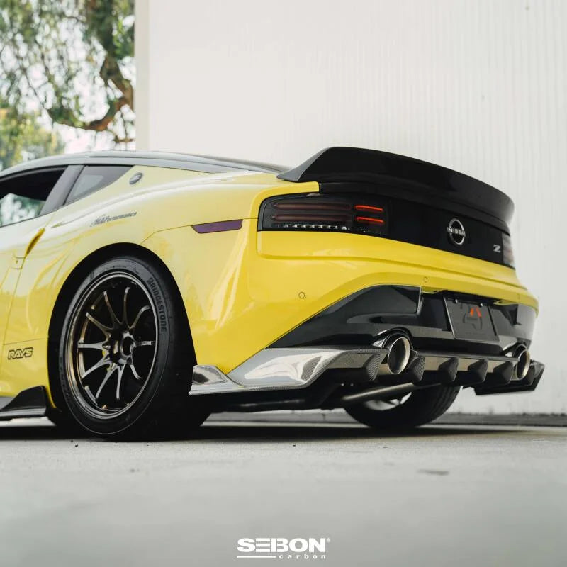 Seibon 2023+ Nissan Z MB-Style Carbon Fiber Rear Diffuser - Installation View