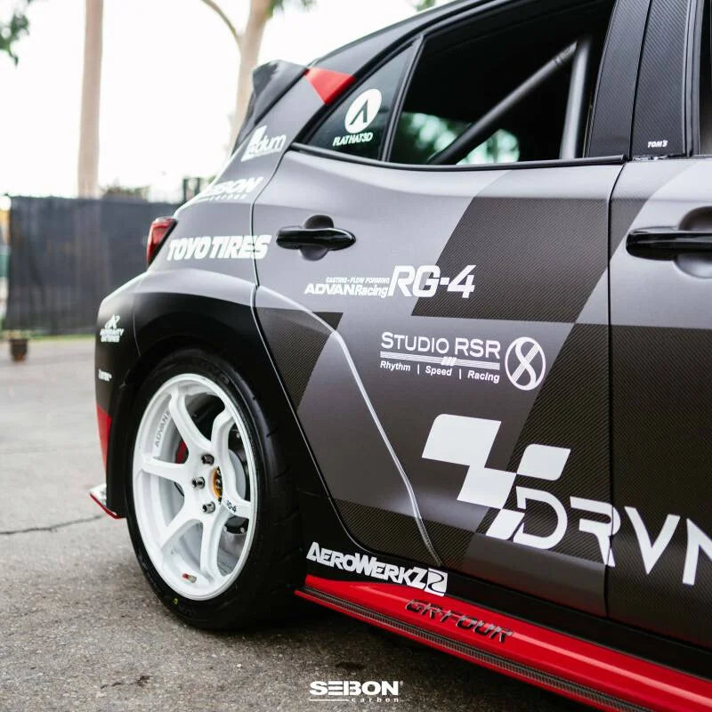 Seibon 2023+ Toyota GR Corolla Carbon Fiber Rear Doors - Detail View
