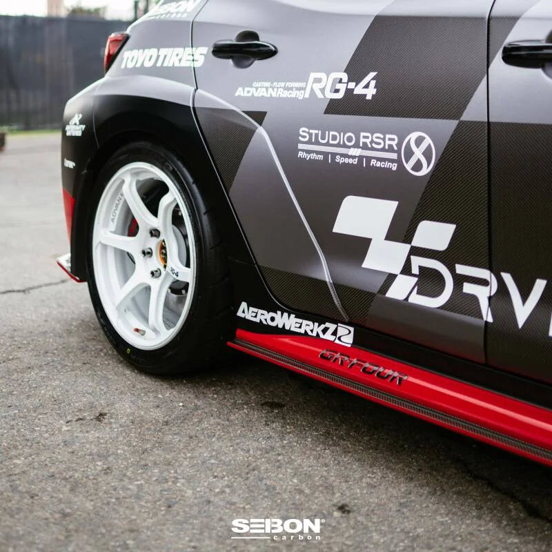 Seibon 2023+ Toyota GR Corolla MB-Style Carbon Fiber Side Skirts - Main Product View