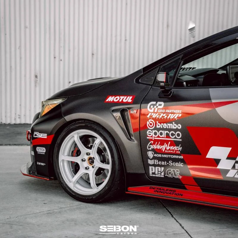 Seibon 2023 Toyota GR Corolla OE-Style Dry Carbon Fenders - Installation View