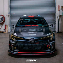 Load image into Gallery viewer, Seibon 2023 Toyota GR Corolla VS-Style Double-Sided Carbon Hood  - Gloss Finish - Installation View