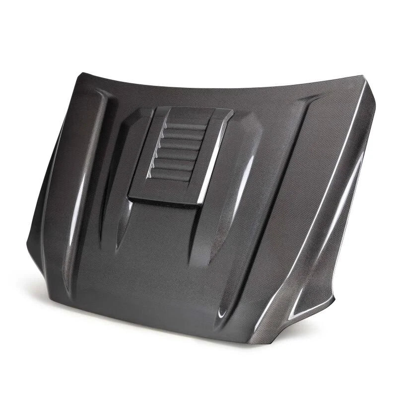 Seibon 2024+ Toyota Tacoma TR-Style Carbon Fiber Hood - Side View