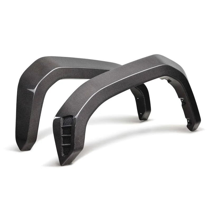 Seibon 2024 Toyota Tacoma TRD PRO Front Carbon Fiber Fender Flares - Back View